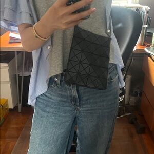 Black Geometric Crossbody Bag - Minimal Modern Style
